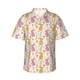 thumbnail image 2 of Goofa Yellow Pueple Rabbit Hawaiian Shirt for Men, Unisex Summer Beach Casual Short Sleeve Button Down Shirts,Aloha Tropical Floral print shirt-Small, 2 of 9
