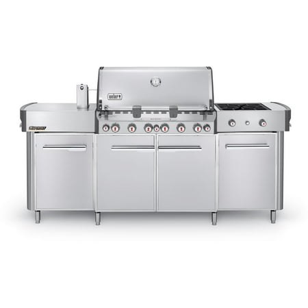 Weber Freestanding Grill Weber Summit Grill Center Freestanding Natural Gas Grill With Rotisserie, Sear Burner & Side Burner ()
