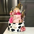 thumbnail image 5 of Pink and Gold Western-style Cake Decoration Set - Cowboy Hat, Boots, Horseshoe, Star Balloon Party Decorations, 5 of 7