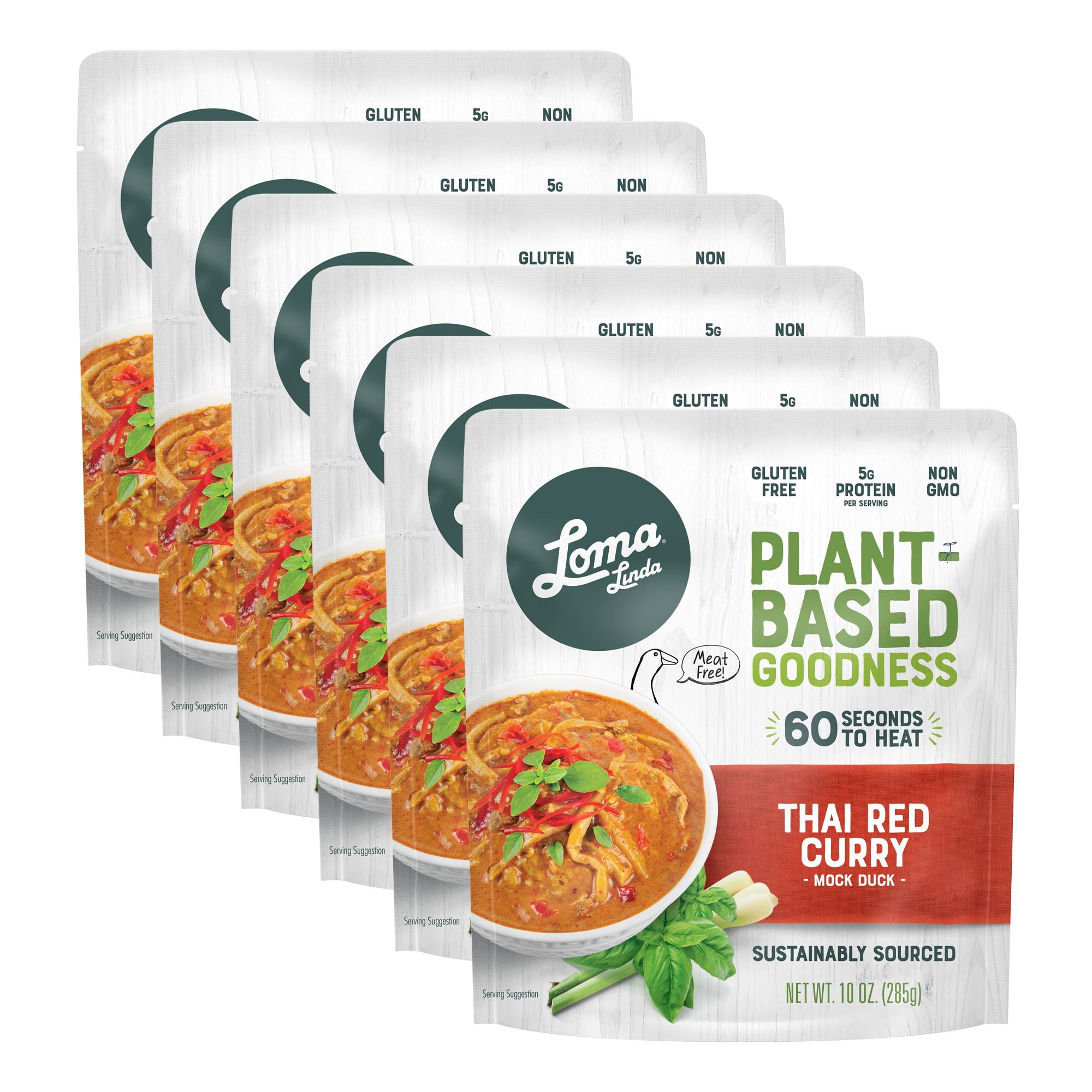 Loma Linda - Thai Red Curry Vegan Meal - Heat & Eat (10 oz.) (Pack of 6) - Non-GMO