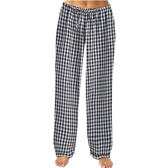 BKQCNKM Sweat Pants For Womens Sweatpants Women Women Autumn Winter Plaid Printed Pants Full Length Long Trousers Sports Pants Womens Sweatpants A L