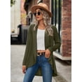 thumbnail image 2 of Cuteduck Women's Long Sleeve Open Front Cardigans Lightweight Knit Jacket High Low Hem Casual Cardigan, 2 of 5