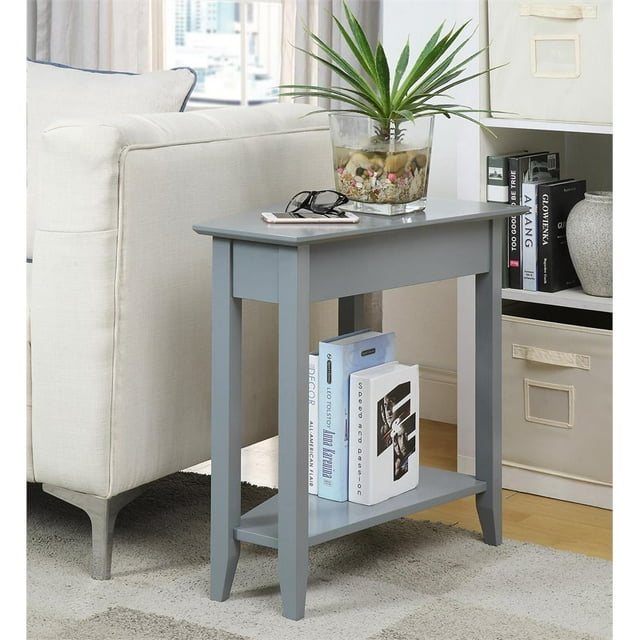 Convenience Concepts American Heritage Wedge End Table in Gray Wood Finish