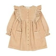 thumbnail image 2 of Louis Louise Girls Abassia Courduroy Dress (3) Beige, 2 of 2