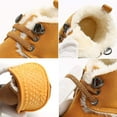 thumbnail image 6 of Baby Warm Booties Newborn Boy Girl Boots Cozy Fur Shoes Lace Up Toddler Booties First Walker Winter Crib Boots, 6 of 7