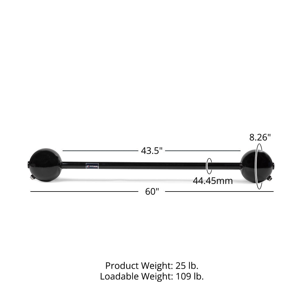 Titan Fitness Loadable Globe Barbell, Adjustable Weight Design, Loadable up to 109 LB with Lead Shot or Sand, Rugged Steel with Rust-Resistant Gloss for Indoor/Outdoor Use