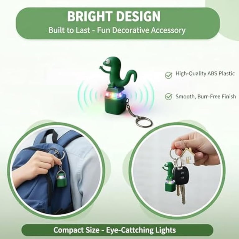 Lizard Keychain Sound, Fun Rechargeable Lizard Button Keychain