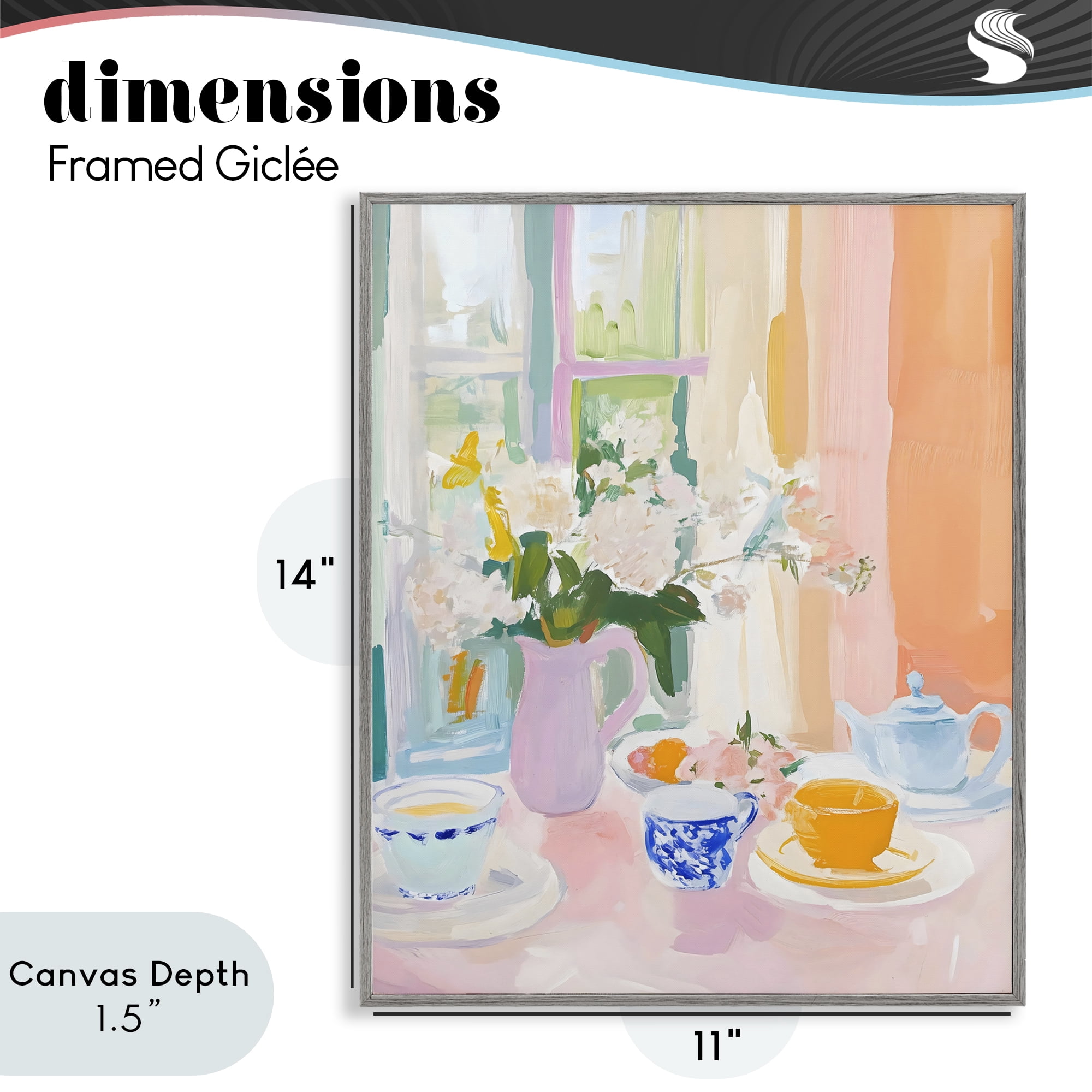 Stupell Industries Breakfast Still Life Abstraction Gray Framed Giclee Art, design by The Prints Vibe