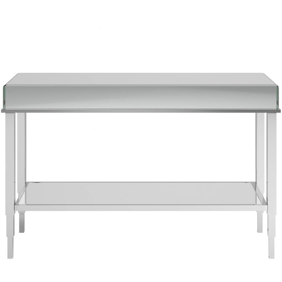 Chelsea Lane Pacey Mirrored Sofa Table with Metal Frame, Chrome