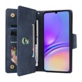 thumbnail image 2 of Allytech Samsung Galaxy A05 Wallet Case with Zipper Pocket, Luxury PU Leather Flip Cover with Card Slots & Wrist Strap, Shockproof Kickstand Magnetic Buckle Protective Case for Women Men, Blue, 2 of 15