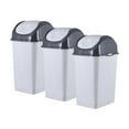 TRAHOOMini Desktop Trash Can with Swing Top Lid Portable Plastic