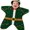 Light Green, variant on Newborn Christmas Starfish Romper Fleece Hooded Jumpsuit, Festive Christmas Element Printed Sleepwear Cute Toddler Winter Holiday Outfits