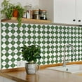 thumbnail image 3 of Mi Alma Vinyl Backsplash Decor - Rhombus Rustic Green White Peel & Stick Tiles 6x6, 3 of 20