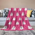 thumbnail image 4 of Herrnalise Pink Ghost Blanket,Reversible Super Soft Pink and White Halloween Blanket,Cute Halloween Throw Blanket All Seasons Blankets for Bedroom Living Room Sofa, 4 of 8