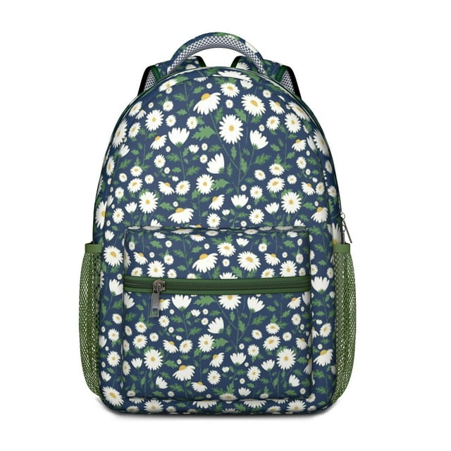 Sunny Daisy Print Backpack - Waterproof Exterior & Spacious Compartments for School