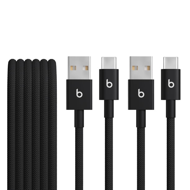 Cable Beats USB-A a USB-C Trenzado 1.5 m Paquete de 2 Carga Rápida