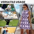 thumbnail image 6 of Uorisanigo Purple Golf Couple Matching Outfit His and Hers Clothing Golf Shirts for Men Short Sleeve Dry Fit Print Collared Shirts and Womens Golf Clothes Build in Shorts with Pockets, 6 of 8