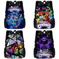 thumbnail image 1 of Mochilas escolares de juego de Critters sonrientes para niños y niñas, mochila de gran capacidad con estampado de dibujos animados, suministros para estudiantes, regalos de cumpleaños, 1 of 5