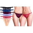 thumbnail image 2 of ToBeInStyle Women's 6-Pack Sexy Delicate Sheer Floral Lace Design Underwear - Vibrant - XL, 2 of 5