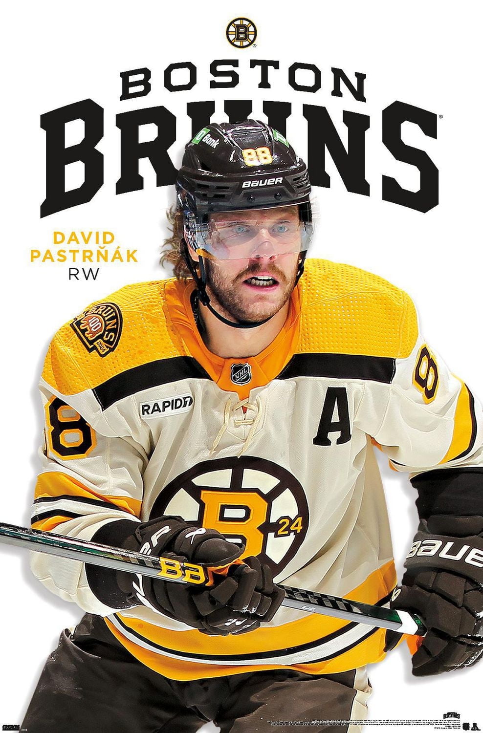 NHL Boston Bruins - David Pastrnák Feature Series 24 Wall Poster, 22.375" x 34"