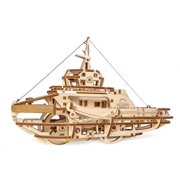 Submarine Tugboat Ugears 3D Mechanical Wooden Model for Self Assembling DIY Brainteaser