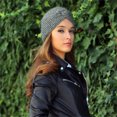 thumbnail image 6 of Women's Cross Twist Turban Knit Beanie Hat Bohemian Solid Color Soft Warm Slouchy Skull Cap Women Headwear, 6 of 6
