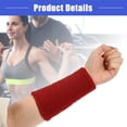 thumbnail image 6 of Vocoste 1 Pair Sweat Absorbing Wrist Sweatbands Athletic Cotton Yarn Latex Red 8x15cm, 6 of 7
