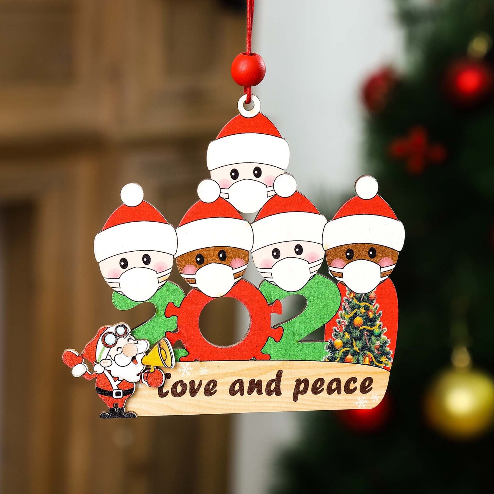 1x2020 Merry Christmas Hanging Ornament Family Personalized Ornaments wood Decor 