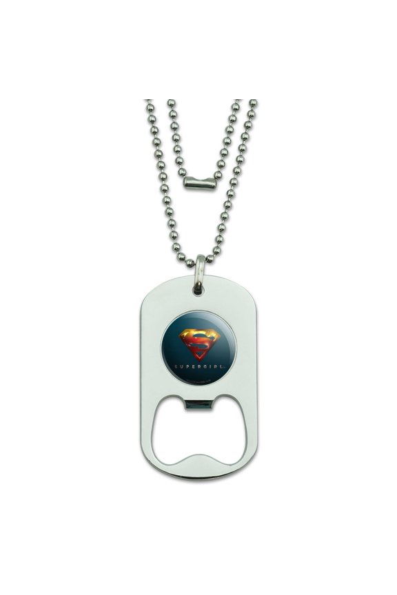 Supergirl TV Series Logo Military Dog Tag Bottle Opener Pendant