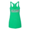thumbnail image 2 of Wild Bobby Life Is Miami Soccer GOAT Sports Women Tri-Blend Racerback Tank Top, Envy, Large, 2 of 5