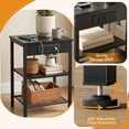 thumbnail image 6 of Sweetcrispy 3-Tier Side Table, Set of 2, with USB & AC Charging Station, Adjustable Shelves, Multi-Use for Living Room & Bedroom, Black, 6 of 8