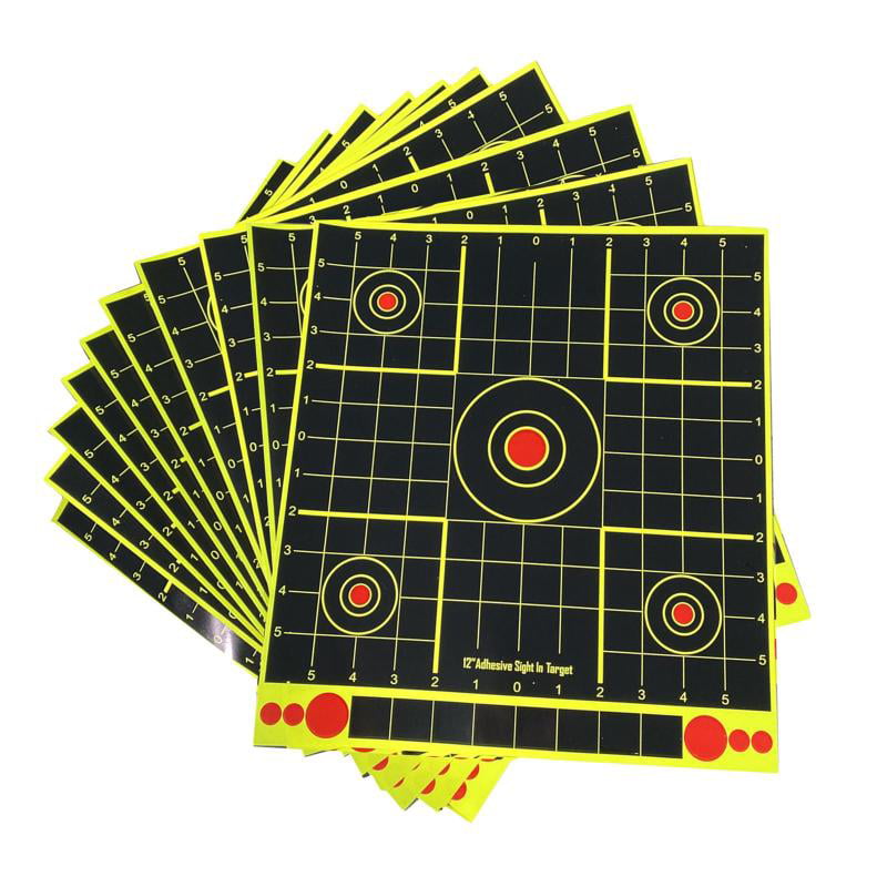 12" Shooting Targets Adhesive Splatter Paper Glow In Shots Rifle Exercise 5-50x 