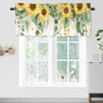 thumbnail image 1 of Cortinas opacas con diseño de girasoles de granja, con hojas verdes de girasoles de acuarela, con aislamiento térmico, para cocina, para ventanas pequeñas, dormitorio, 54 x 18 pulgadas (1 unidad), 1 of 5