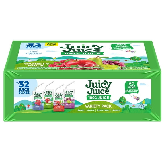 Juicy Juice 100% Juice, Shelf Stable Juice Box Variety Pack, 32 Count, 4.23 fl oz Boxes - pack of 2