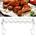 thumbnail image 3 of Stainless Steel Anti-viscous Easy to Wash Chicken Wing Leg Rack, Chicken Leg Rack, for Barbecue Picnic, 3 of 8