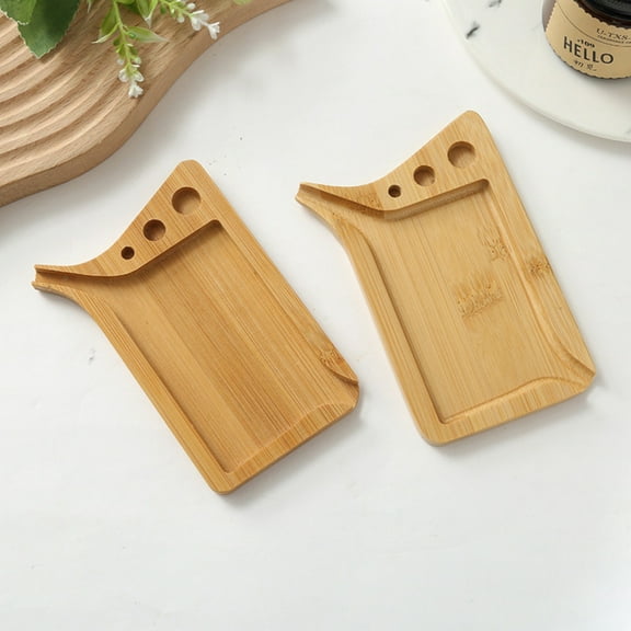 Rolling Tray Mini Easy To Clean Wood Rolling Tray Accessories Grooved Wooden Color