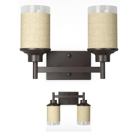Costway Vanity Light Wall Mounted 2 Bathroom Fixture Brushed Nickel Bulbs