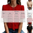thumbnail image 2 of WAGUTH Women's Elegant Ruffle Front Blouses Short Sleeve Round Neck Solid Color Tops for Casual & Office Business Wear,Khaki,XL, 2 of 7