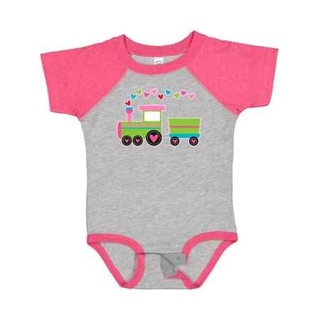 

Inktastic Valentine Heart Train Gift Baby Boy or Baby Girl Bodysuit