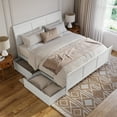 thumbnail image 3 of Portland King Storage Wood Platform Bed with Matching Footboard in White, 3 of 10