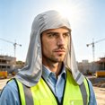 thumbnail image 2 of Mens Cooling Skull Cap with Neck Shade Elastic Reflective Outdoor Work Sun UV Protection Hat for Construction Sanitation Workers, 2 of 5