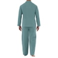 thumbnail image 3 of Mens Pajama Set Soft Long Sleeve Pajamas for Men Lightweight Button Up Sleepwear Lounge Pjs Outfits Turquoise XL, 3 of 7