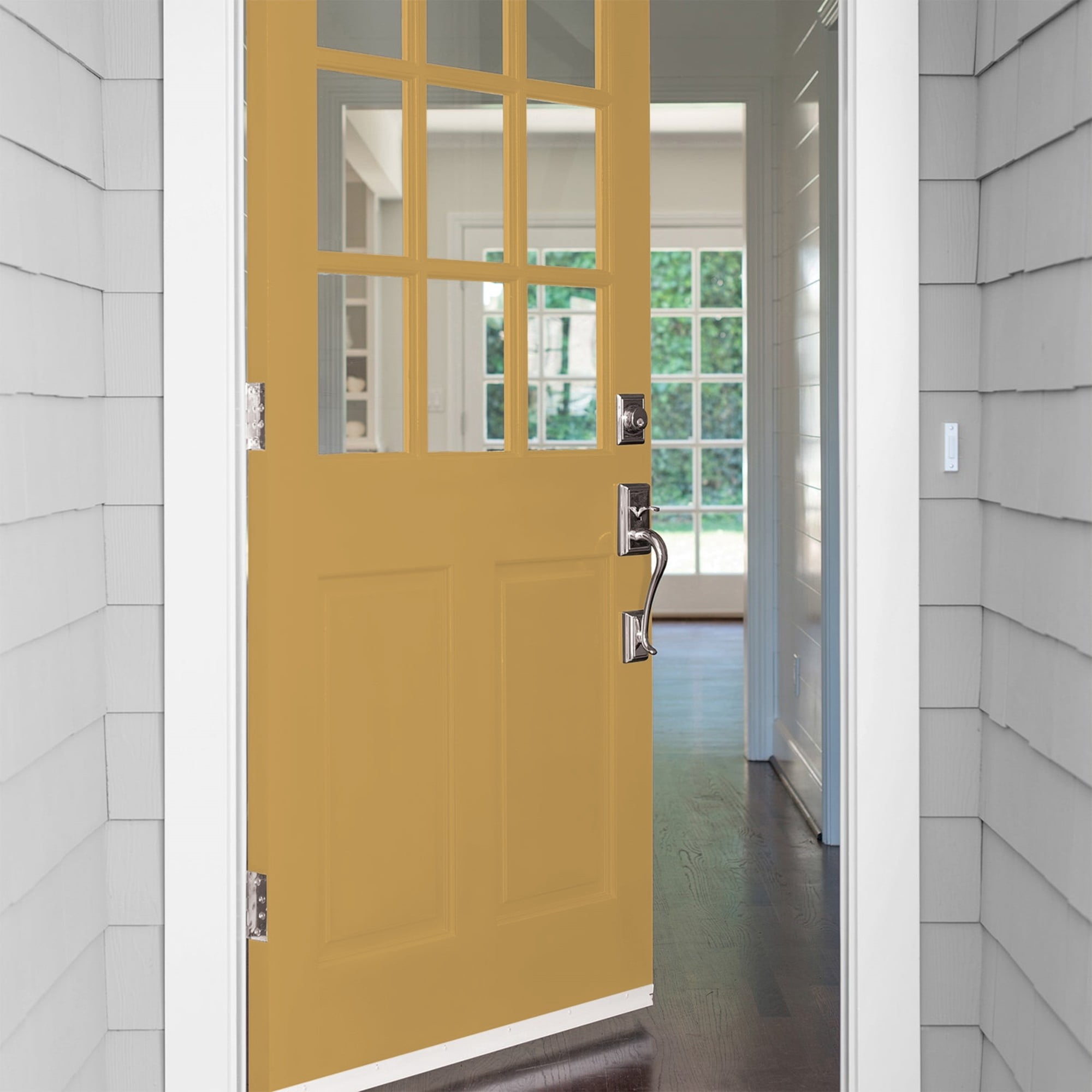 Glidden Fundamentals Amaretto Sours / Yellow, Semi-Gloss Exterior Paint, 1 Gallon