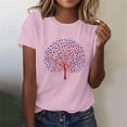 thumbnail image 4 of Sexlip Womens Swimsuit Set Dotted Tree Print Cover Up Design Crew Neck Short Sleeve Slim Silhouette Breathable Fabric for Casual Beach Days Pink XL, 4 of 6