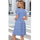 thumbnail image 3 of Vestido AUSELILY de verano para mujer, manga corta, hasta la rodilla, azul, 3 of 4
