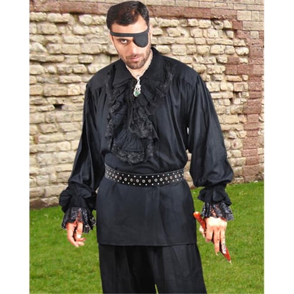 The Pirate Dressing C1003 Roberto Cofresi Shirt- Black - Large