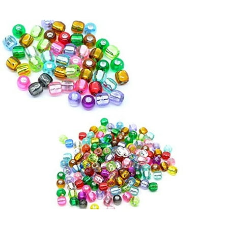 Art Glass Focal Bead - 600 Mixed Multicolor Crafts Foil Pony, Loose Beads, 7x7mm, sold per pack of 600