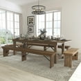 thumbnail image 1 of HERCULES Series 9' x 40'' Antique Rustic Folding Farm Table and Four Bench Set, 1 of 9