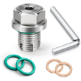 thumbnail image 1 of M12-1.5 X 15mm Oversize Piggyback Oil Drain Plug, Stainless Steel Self Tapping Oil Pan Thread Repair Kit, 1 of 7