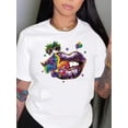 thumbnail image 2 of T-Shirt Imprimé Lèvres Mardi Gras pour Femmes, Col Rond Manches Courtes, 100 % Polyester, Longueur Régulière, Toutes Saisons - Design de Dessin Vibrant Fête des Pères, Fête des Mères, Nouvel An, 2 of 8